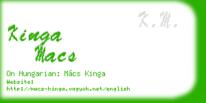 kinga macs business card